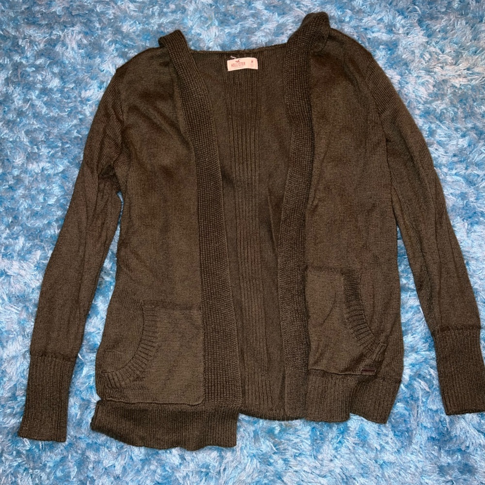 Hollister Dark Green Hooded Cardigan